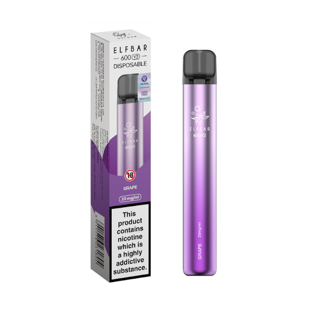 ELFBAR 600V2 Grape Disposable Vape 20mg