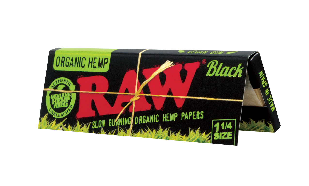 Raw Black Organic Hemp King Size Slim Rolling Papers 50 packs