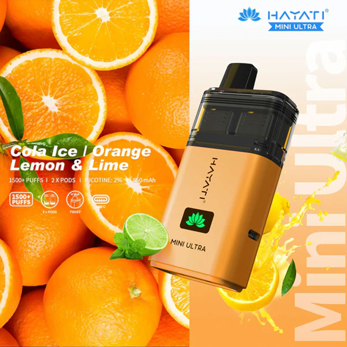 Hayati Mini Ultra 1500 Prefilled Pod Vape Kit