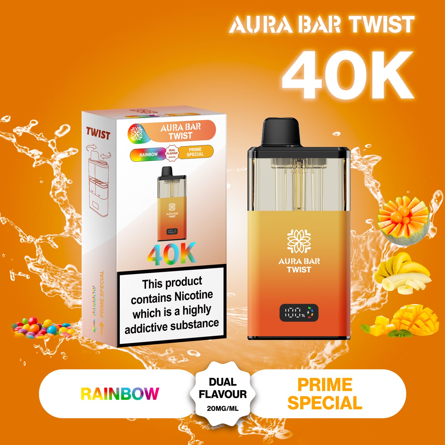 Crystal Prime 40K Puffs Aura Twist Pod Kit