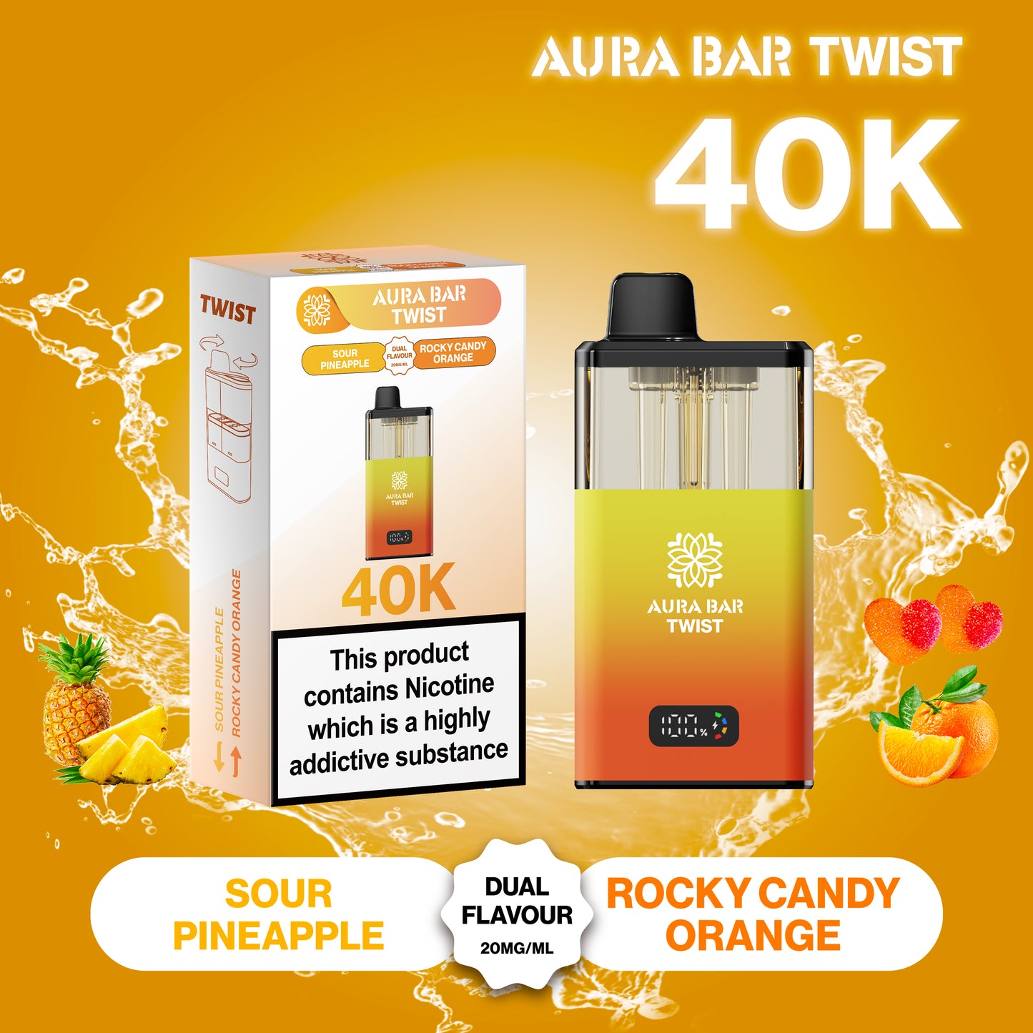 Crystal Prime 40K Puffs Aura Twist Pod Kit