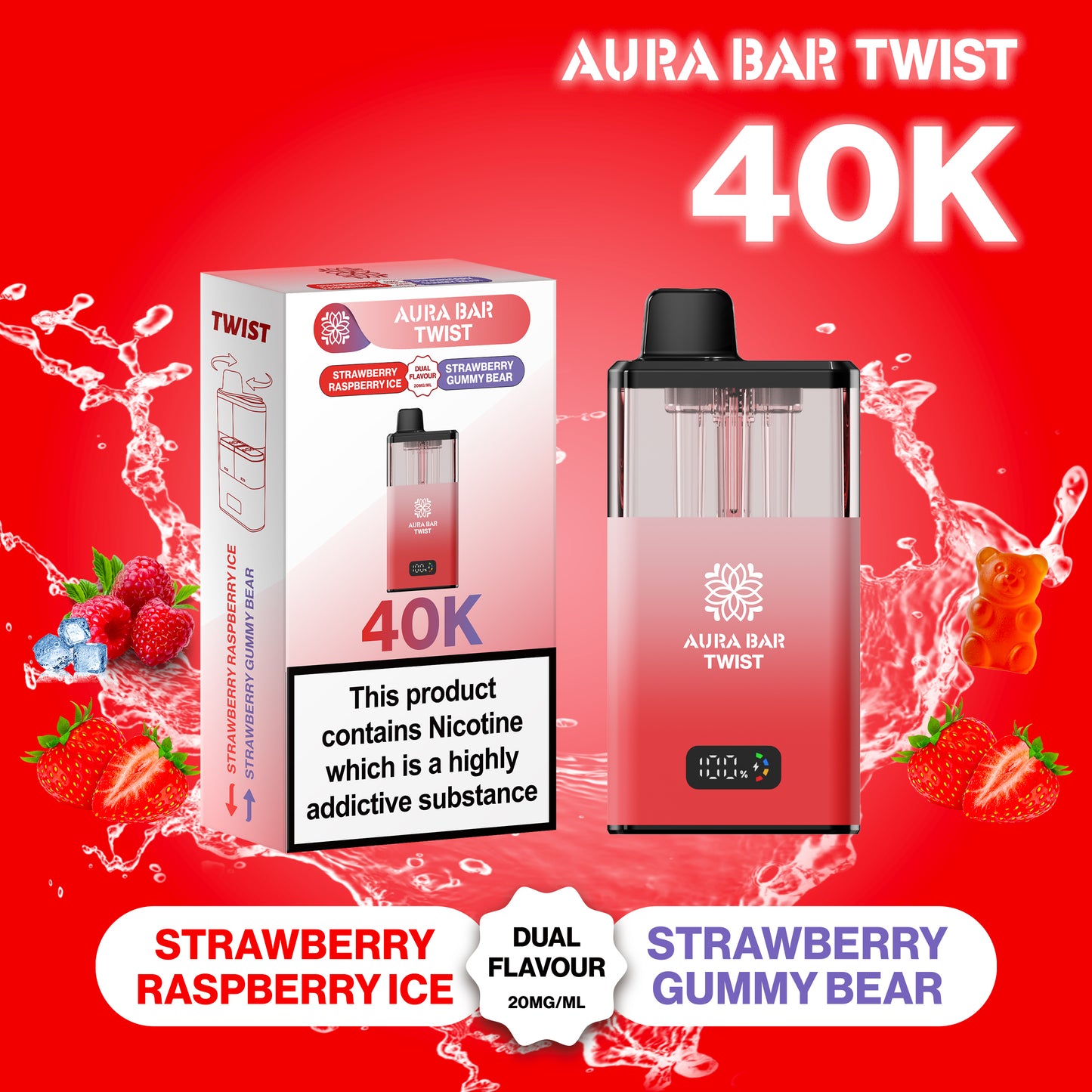 Crystal Prime 40K Puffs Aura Twist Pod Kit