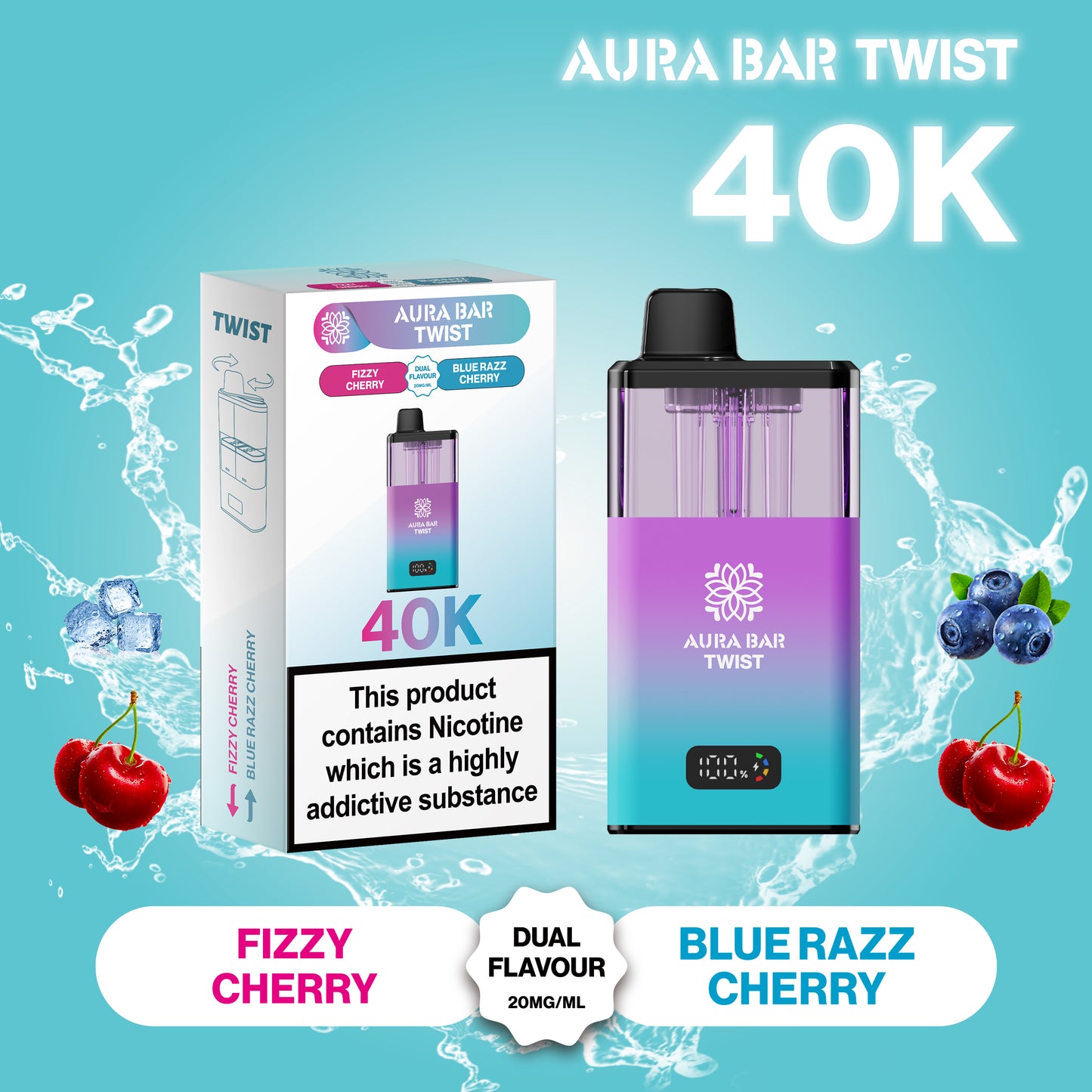 Crystal Prime 40K Puffs Aura Twist Pod Kit