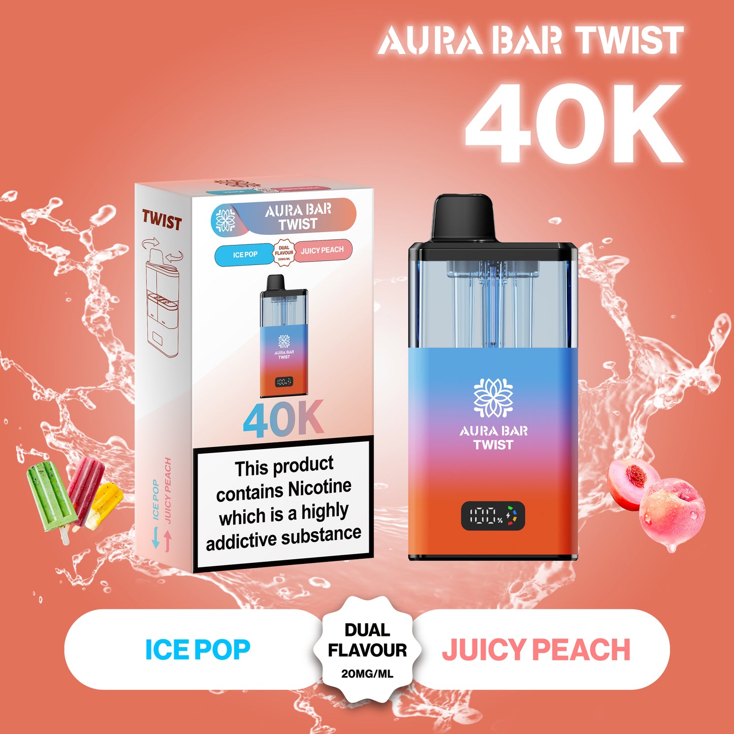 Crystal Prime 40K Puffs Aura Twist Pod Kit