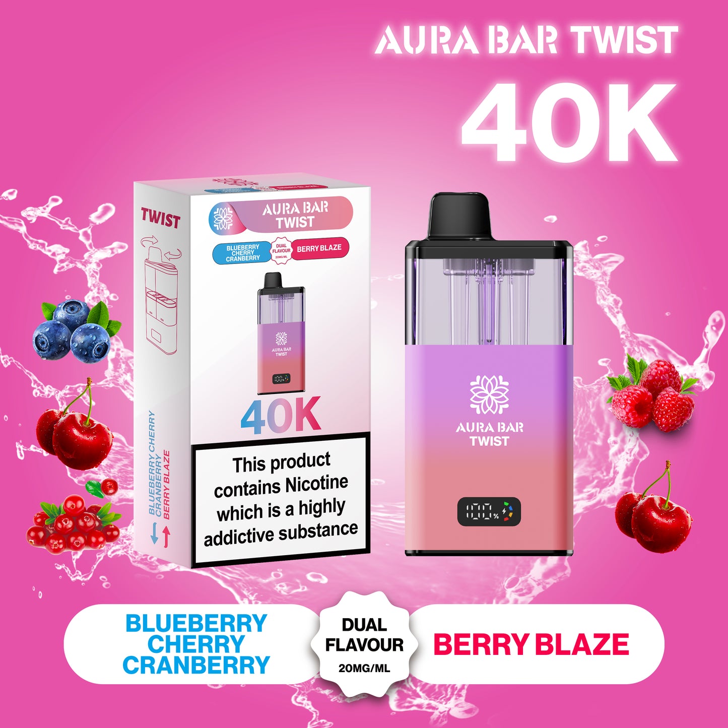 Crystal Prime 40K Puffs Aura Twist Pod Kit