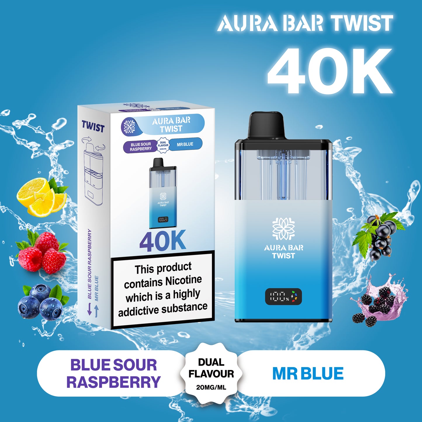 Crystal Prime 40K Puffs Aura Twist Pod Kit