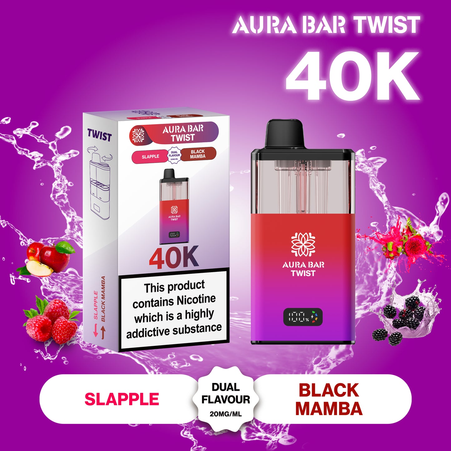 Crystal Prime 40K Puffs Aura Twist Pod Kit