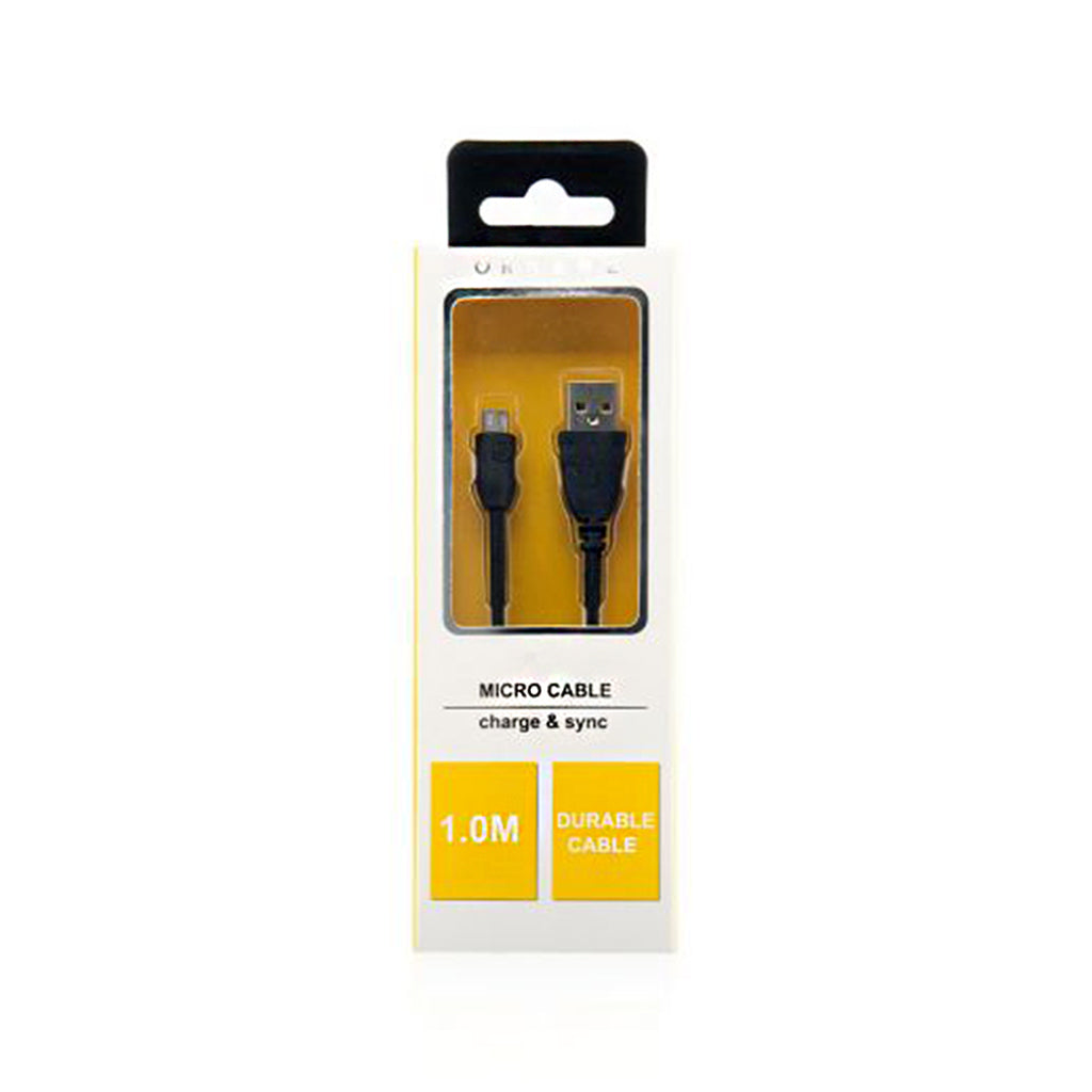 BRAIDED Cord Micro Usb Cable 1m - Black