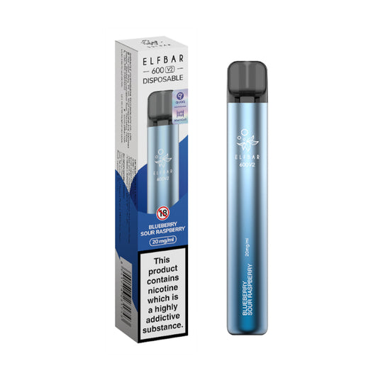 ELFBAR 600V2 Blueberry Sour Raspberry Disposable Vape 20mg