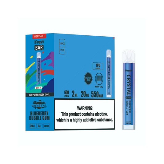 ifresh crystal Bar Blueberry bubble Gum Disposable (pack of 10)