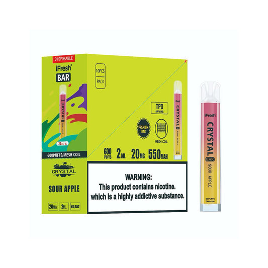ifresh crystal Bar Sour Apple Disposable (pack of 10)