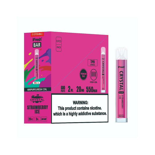ifresh crystal Bar Strawberry Ice Disposable (pack of 10)