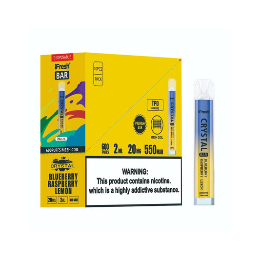 ifresh crystal Bar Blueberry Raspberry lemon Disposable (pack of 10)