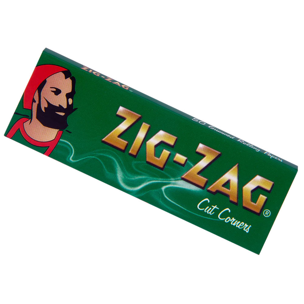 Zig-Zag 10 Pack x 8 Booklet Green Cut Corners Regular Rolling Papers