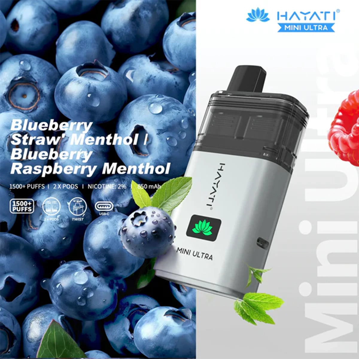 Hayati Mini Ultra 1500 Prefilled Pod Vape Kit