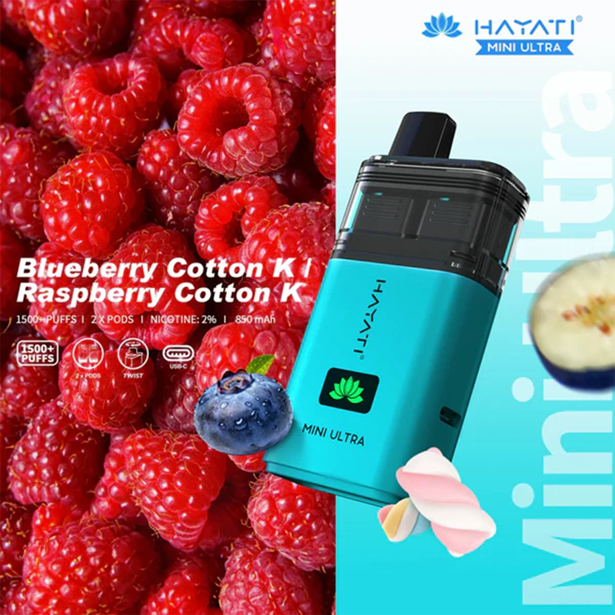 Hayati Mini Ultra 1500 Prefilled Pod Vape Kit