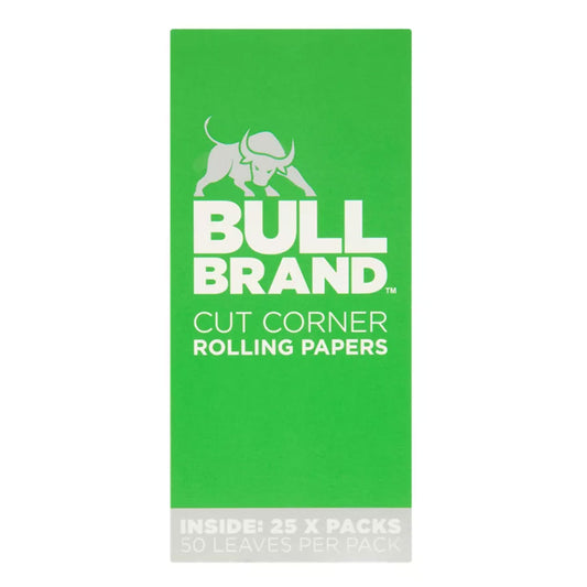 Bull Brand Green Cut Corners Rolling Papers 25 Packs