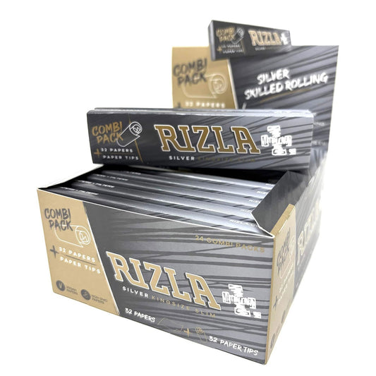 Rizla 32 Combi king size silver Cigarette Paper Box Of 24 Booklets