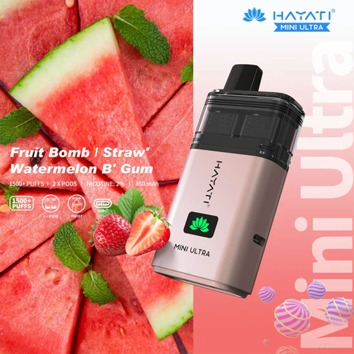 Hayati Mini Ultra 1500 Prefilled Pod Vape Kit