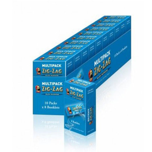 Zig-Zag 10 Pack x 8 Booklet Blue Regular Rolling Papers