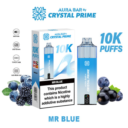Crystal Prime Aura Bar 10K Puffs Prefilled Vape Kit