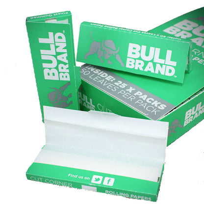 Bull Brand Green Cut Corners Rolling Papers 25 Packs