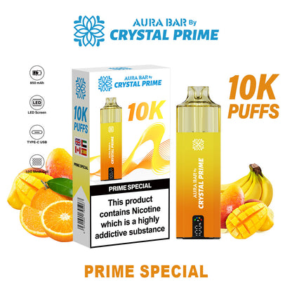 Crystal Prime Aura Bar 10K Puffs Prefilled Vape Kit