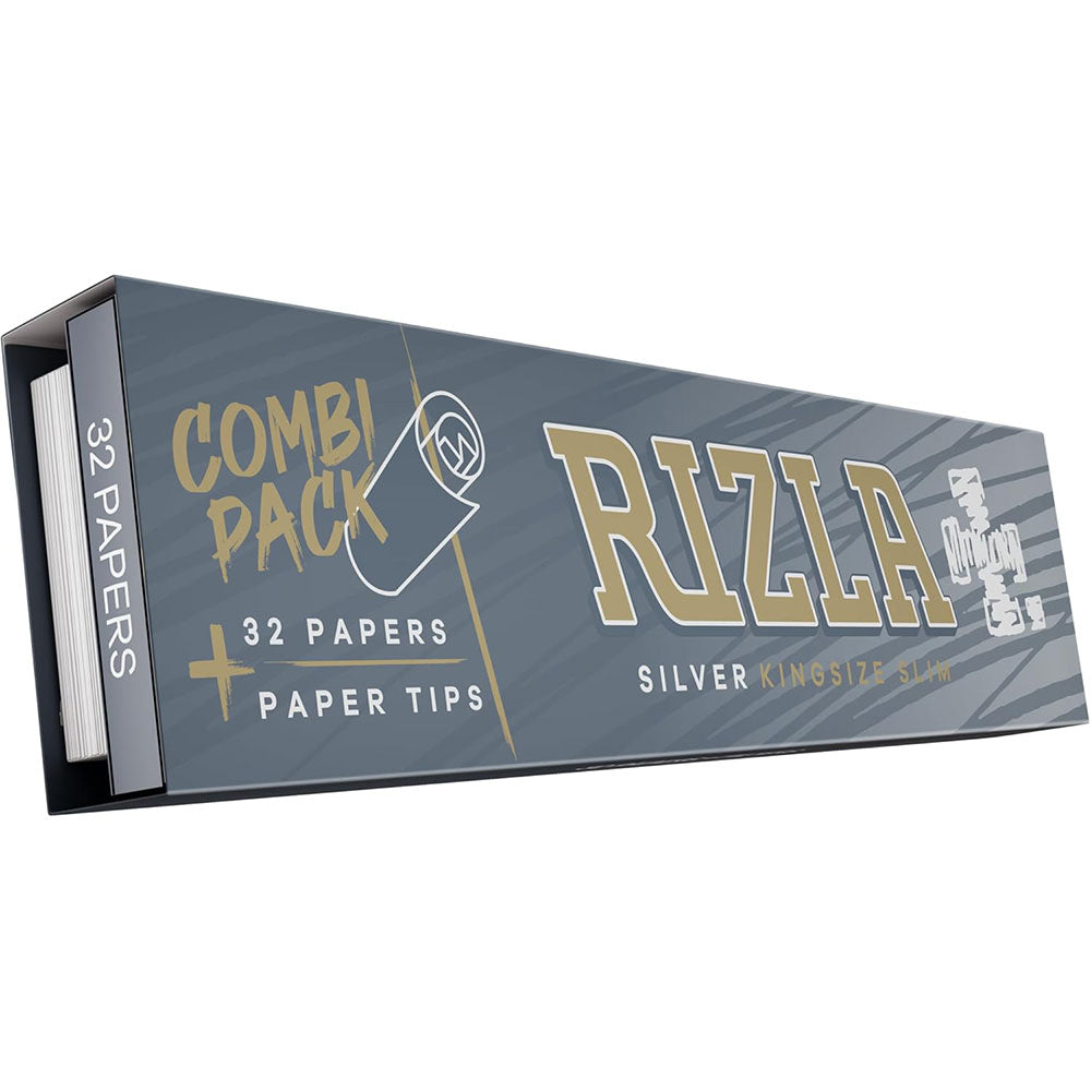 Rizla 32 Combi king size silver Cigarette Paper Box Of 24 Booklets