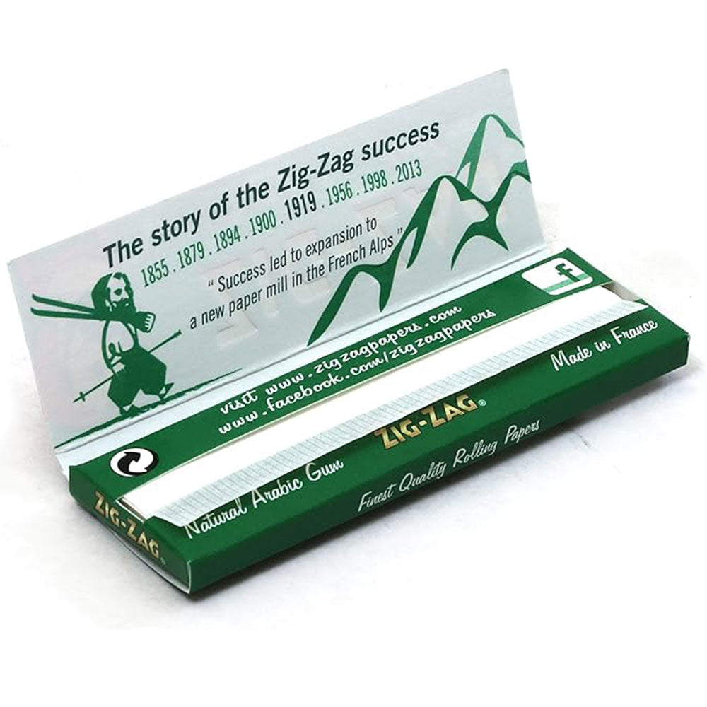 Zig-Zag 10 Pack x 8 Booklet Green Cut Corners Regular Rolling Papers