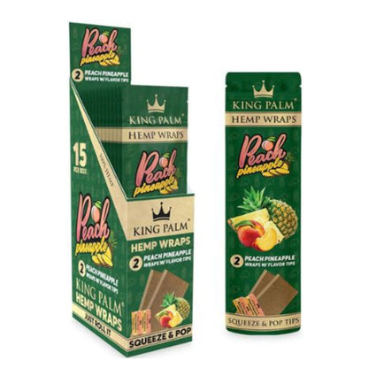 King Palm 2 Hemp Wraps & Tips 15 pack