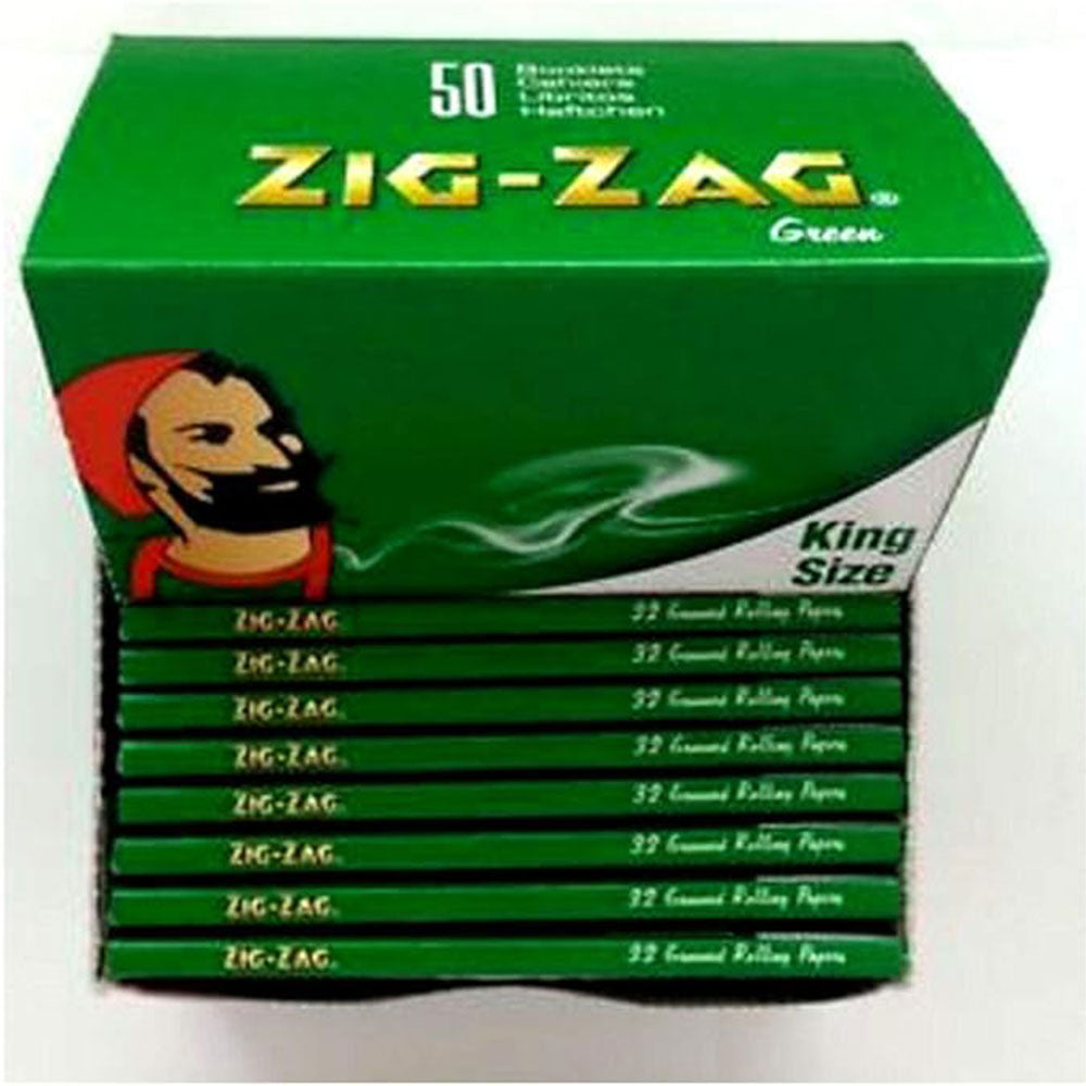 Zig Zag Rolling Papers - King Size - Green 50 booklets