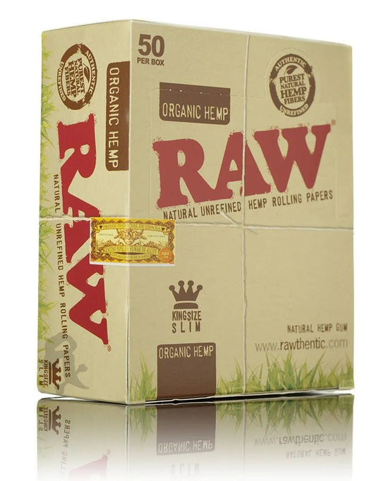 Raw Organic Hemp King Size Slim Rolling Papers 50 packs